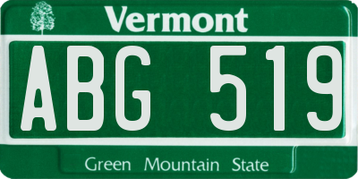 VT license plate ABG519