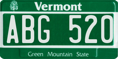 VT license plate ABG520