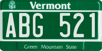 VT license plate ABG521