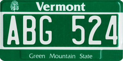 VT license plate ABG524