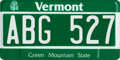 VT license plate ABG527