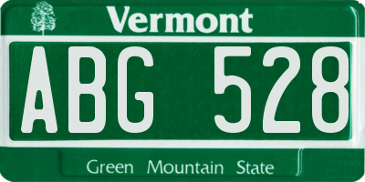 VT license plate ABG528