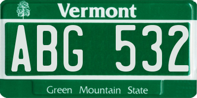 VT license plate ABG532