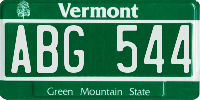 VT license plate ABG544