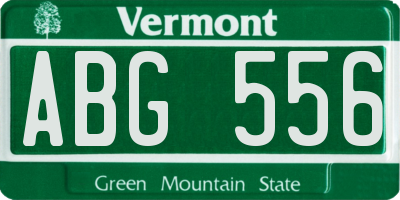 VT license plate ABG556