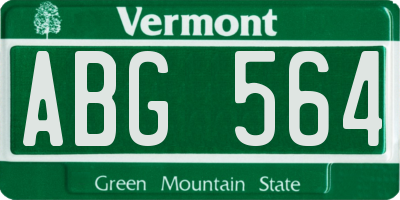 VT license plate ABG564