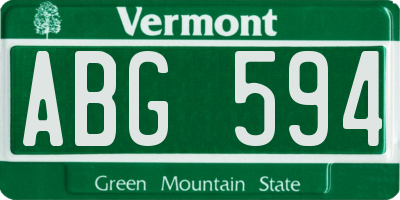 VT license plate ABG594