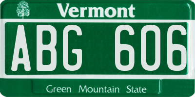 VT license plate ABG606