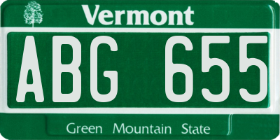 VT license plate ABG655