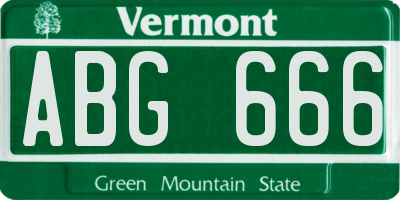 VT license plate ABG666