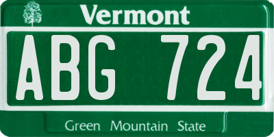 VT license plate ABG724