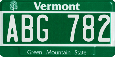 VT license plate ABG782