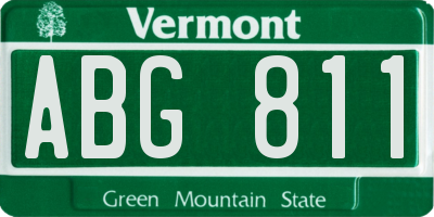 VT license plate ABG811