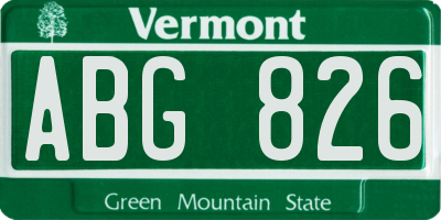 VT license plate ABG826