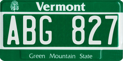 VT license plate ABG827