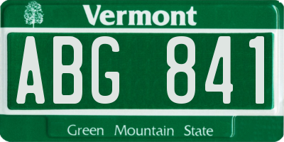 VT license plate ABG841