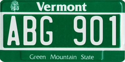 VT license plate ABG901