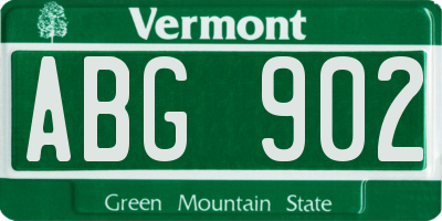 VT license plate ABG902