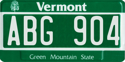 VT license plate ABG904