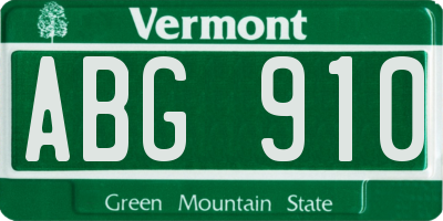 VT license plate ABG910