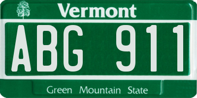 VT license plate ABG911
