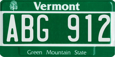 VT license plate ABG912