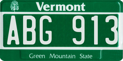 VT license plate ABG913