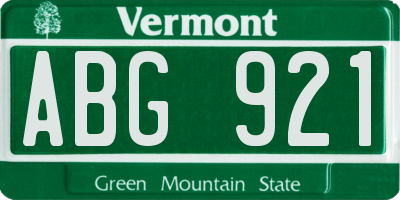 VT license plate ABG921