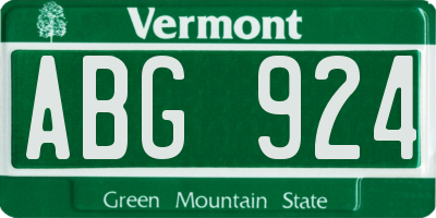 VT license plate ABG924