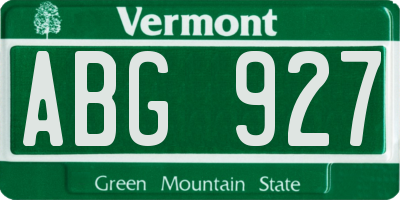 VT license plate ABG927