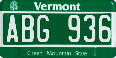 VT license plate ABG936