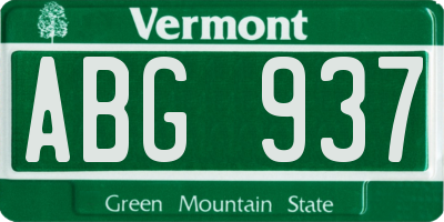 VT license plate ABG937