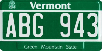 VT license plate ABG943