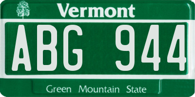 VT license plate ABG944
