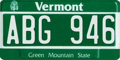 VT license plate ABG946