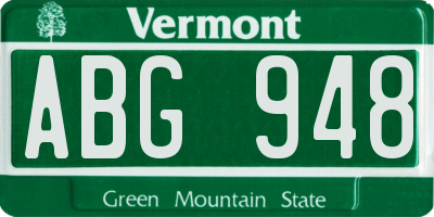 VT license plate ABG948