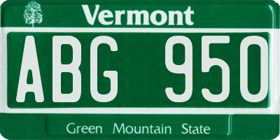 VT license plate ABG950
