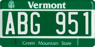 VT license plate ABG951
