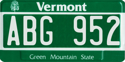 VT license plate ABG952