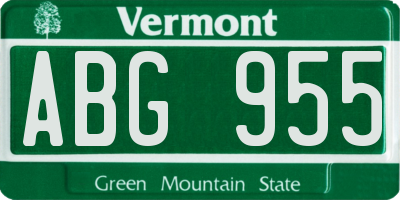 VT license plate ABG955
