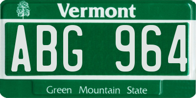 VT license plate ABG964