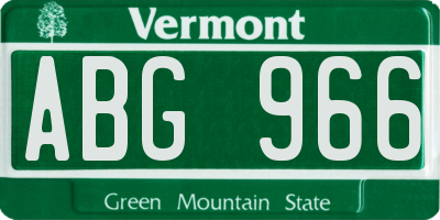 VT license plate ABG966