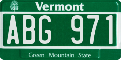 VT license plate ABG971