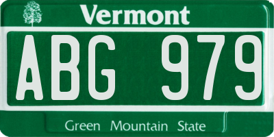 VT license plate ABG979