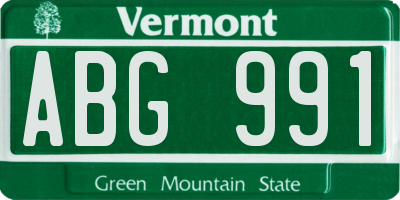 VT license plate ABG991