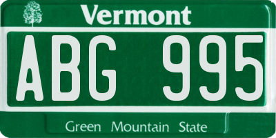 VT license plate ABG995