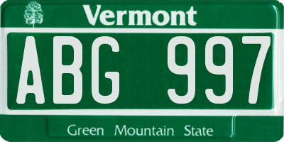 VT license plate ABG997