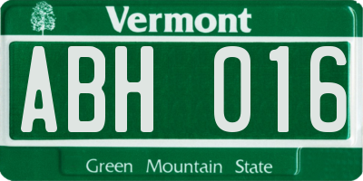 VT license plate ABH016