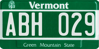 VT license plate ABH029