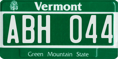 VT license plate ABH044